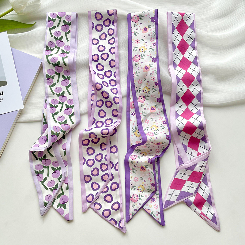 Ascot Neck Scarf - Neue Luxus Schmale Kurze Frau Seide