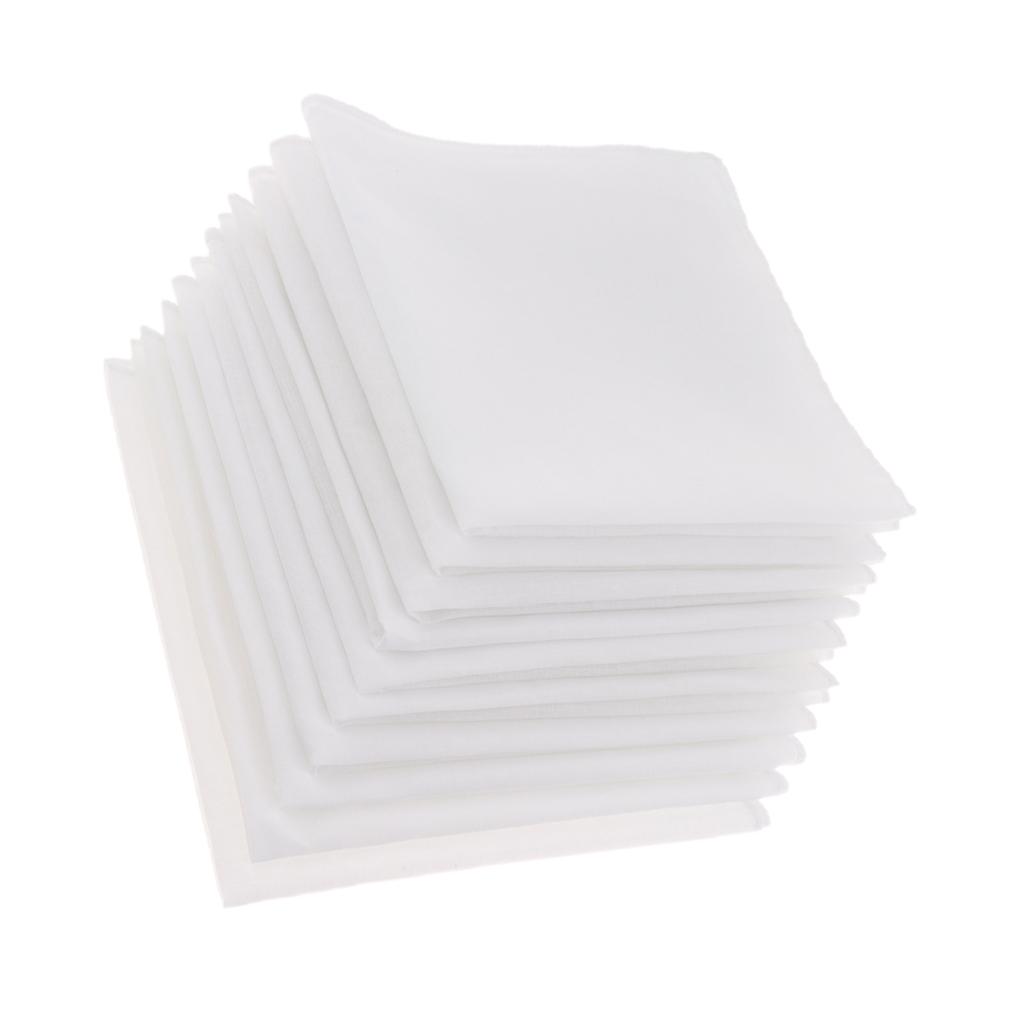 Pocket Square Set - Herren-Baumwolltaschentuch-Set, reinweiß, aus glattem Stoff, Taschentücher